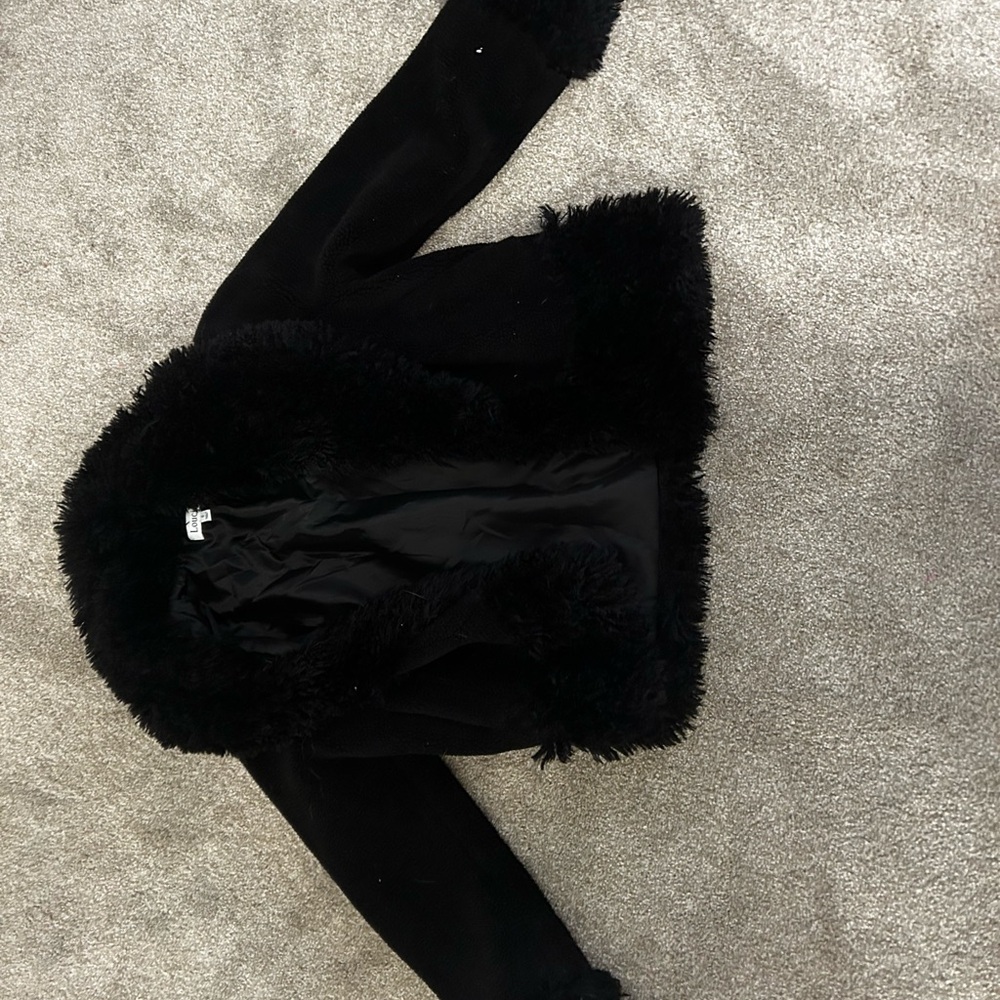 Boutique 9 Black Teddy Jacket Plush Faux Fur